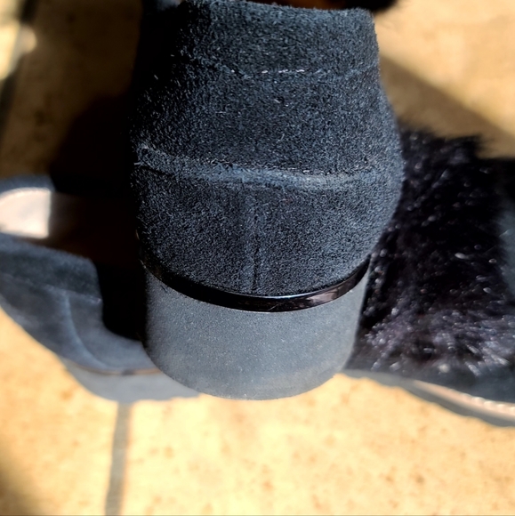 Leather Franco Sarto faux fur loafer sz 8M - Picture 5 of 9